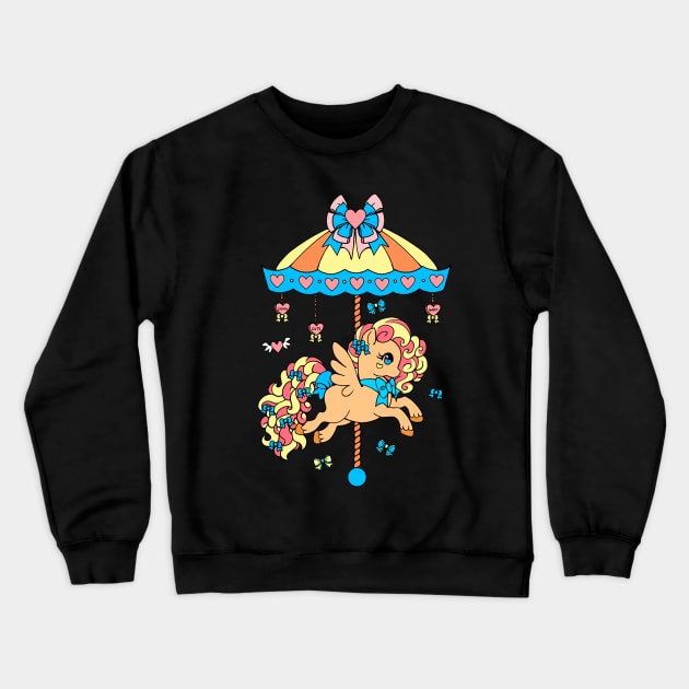 Carousel Merry Go Round Pony Horse Crewneck Sweatshirt by Happy Art Designs